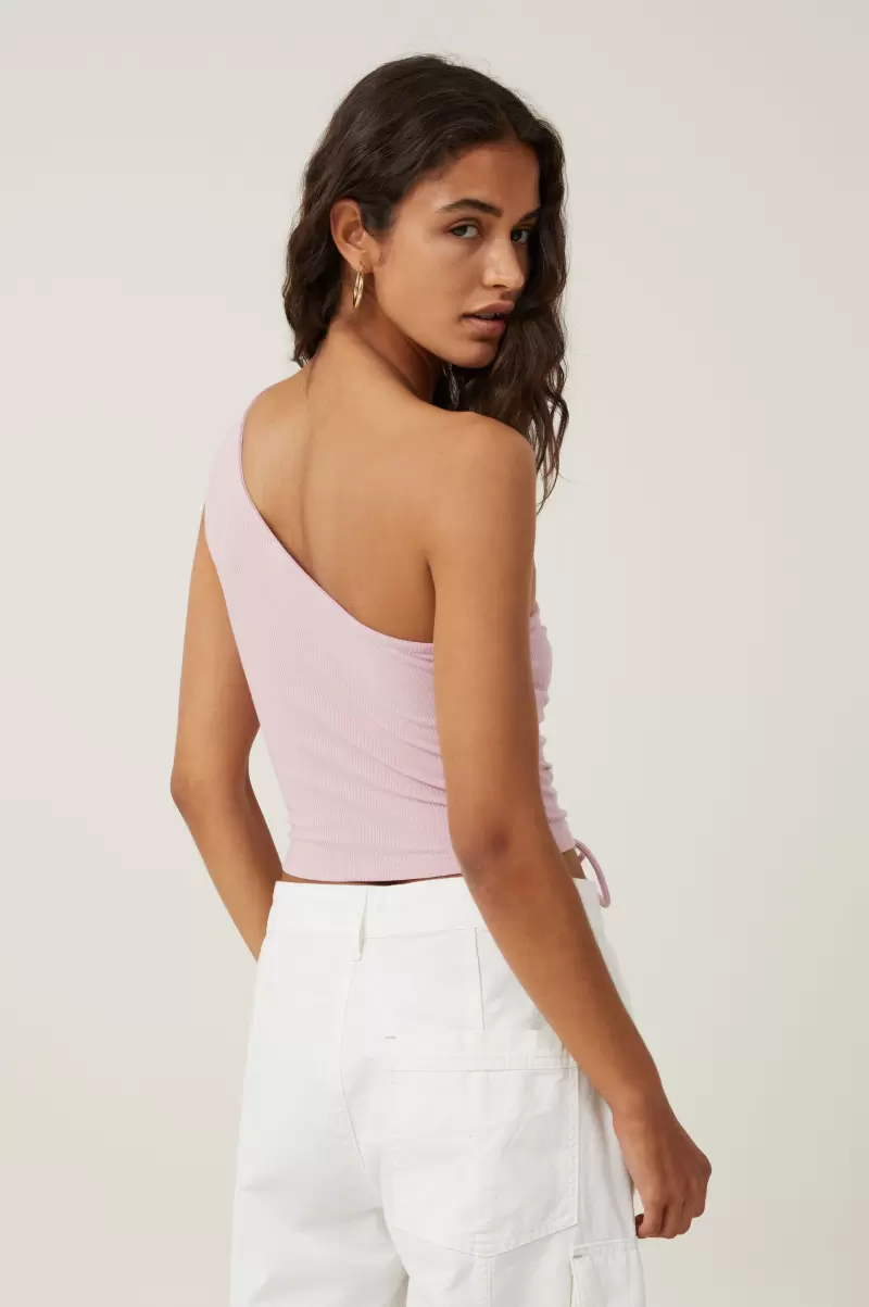 Dusk Pink Compact Marli One Shoulder Rouched Top Cotton On Tops Women - 1