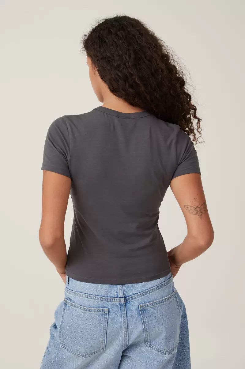 Unique Cotton On Lightweight Longline License Tee Lcn Br Rolling Stones Spiral Tongue/Graphite Women Tops - 1