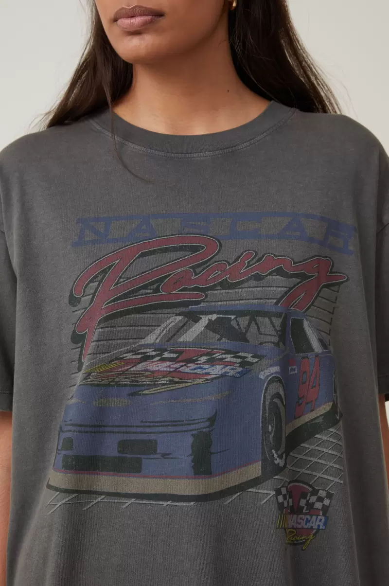 Women Creative The Oversized Graphic License Tee Cotton On Lcn Ncr Nascar Racing/Graphite Tops - 2