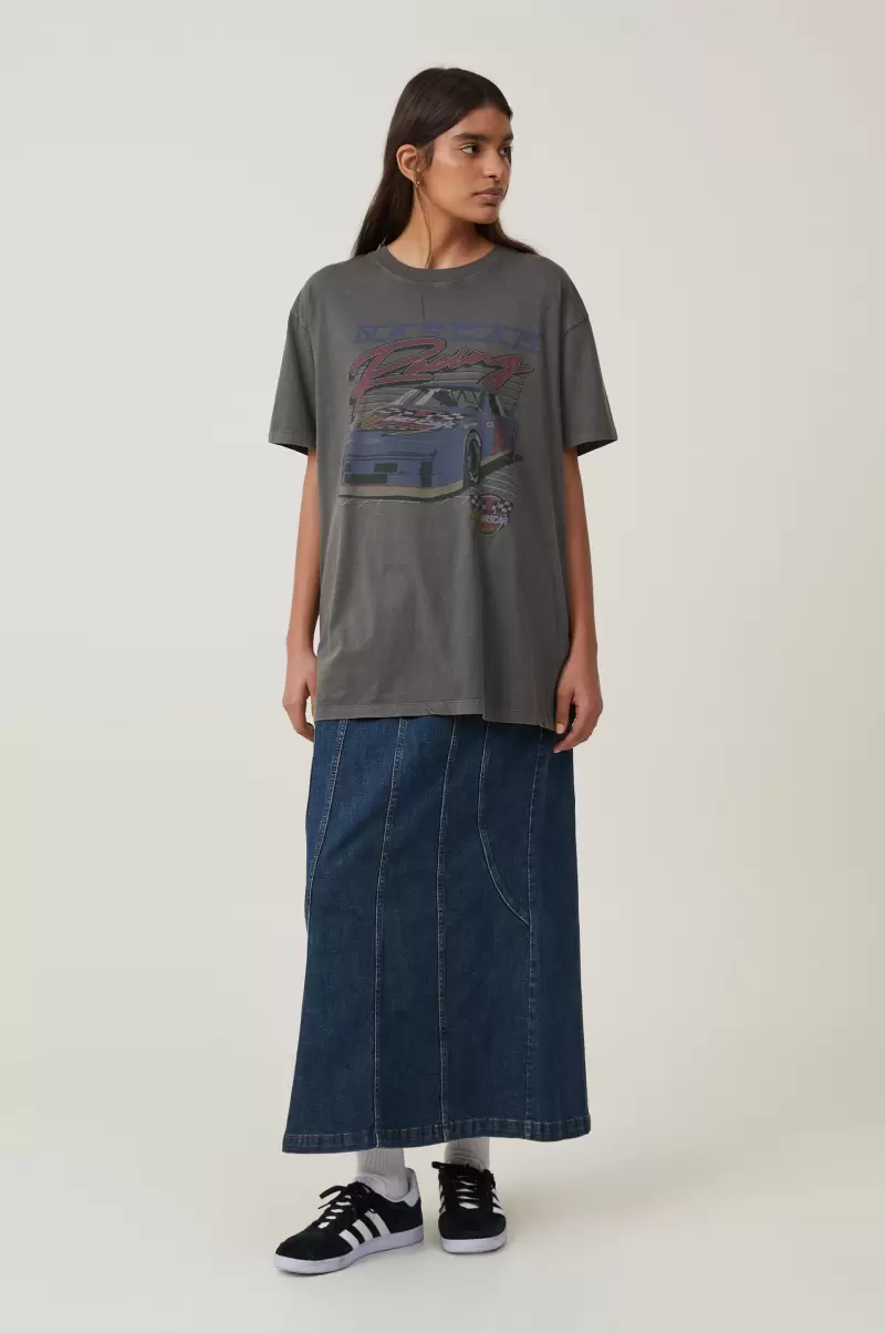 Women Creative The Oversized Graphic License Tee Cotton On Lcn Ncr Nascar Racing/Graphite Tops