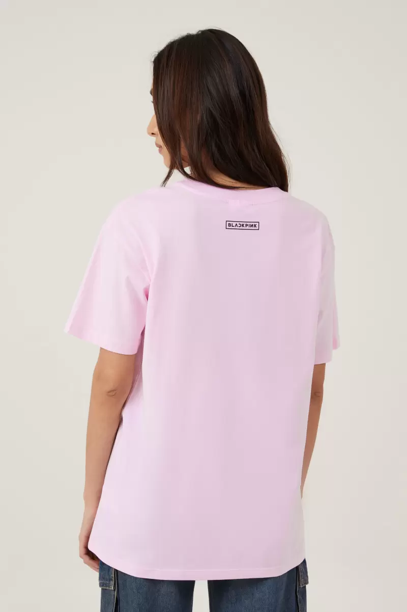 Organic Cotton On Lcn Br Black Pink Born Pink/Pink Mist Women The Oversized Graphic License Tee Tops - 1