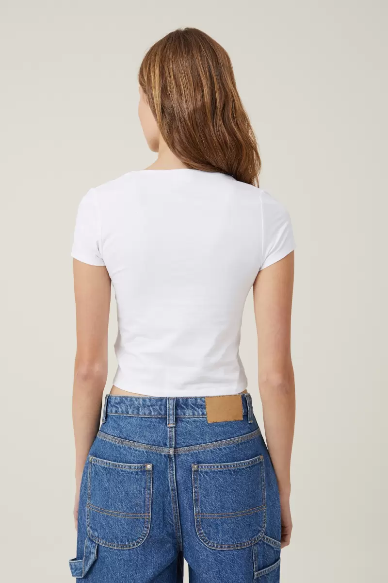 Belle Short Sleeve Top Budget-Friendly White Women Tops Cotton On - 1
