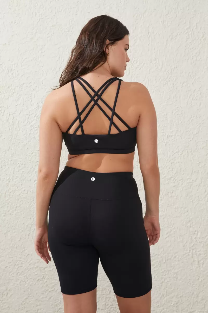 Cotton On Tops Cheap Black Recycled Strappy Sports Crop Women - 1