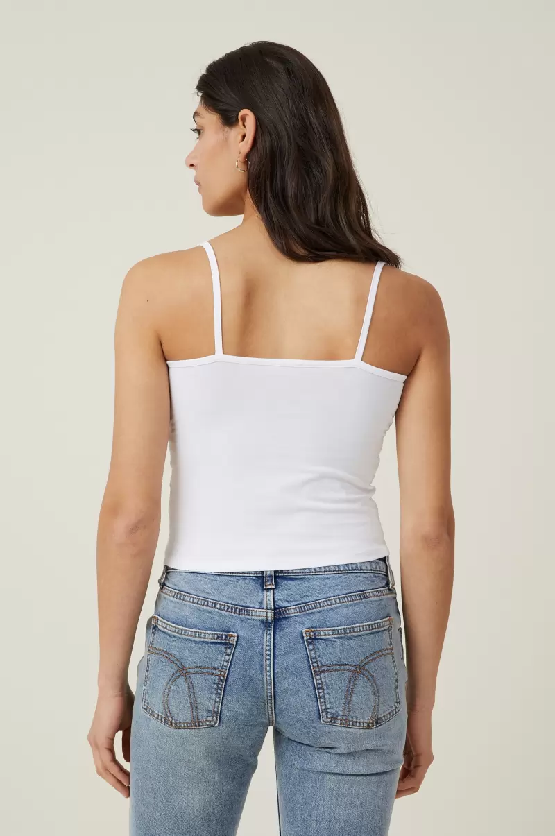 White Women Innovative Belle Gathered Cami Tops Cotton On - 1