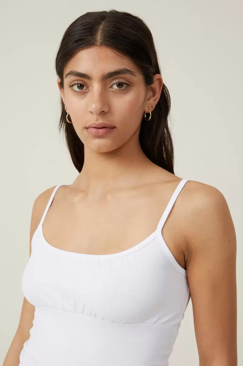 White Women Innovative Belle Gathered Cami Tops Cotton On - 2