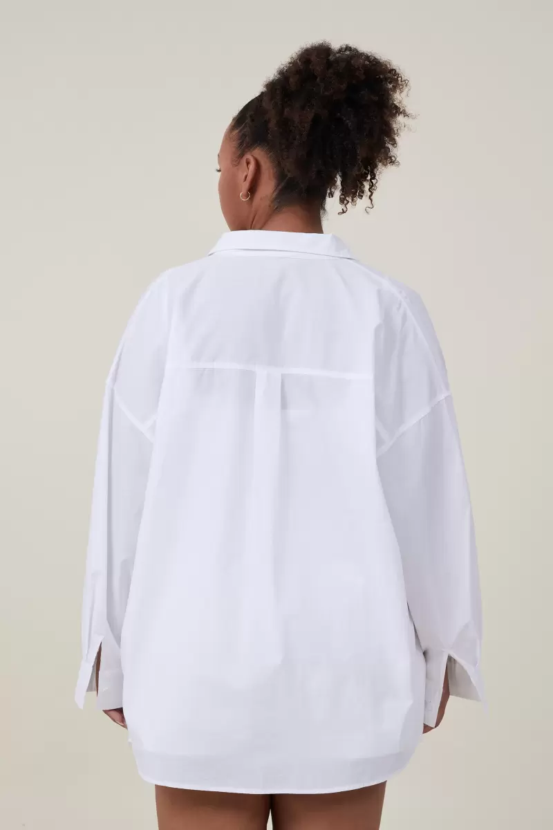 Cotton On Women Dad Shirt White Tops Hygienic - 2