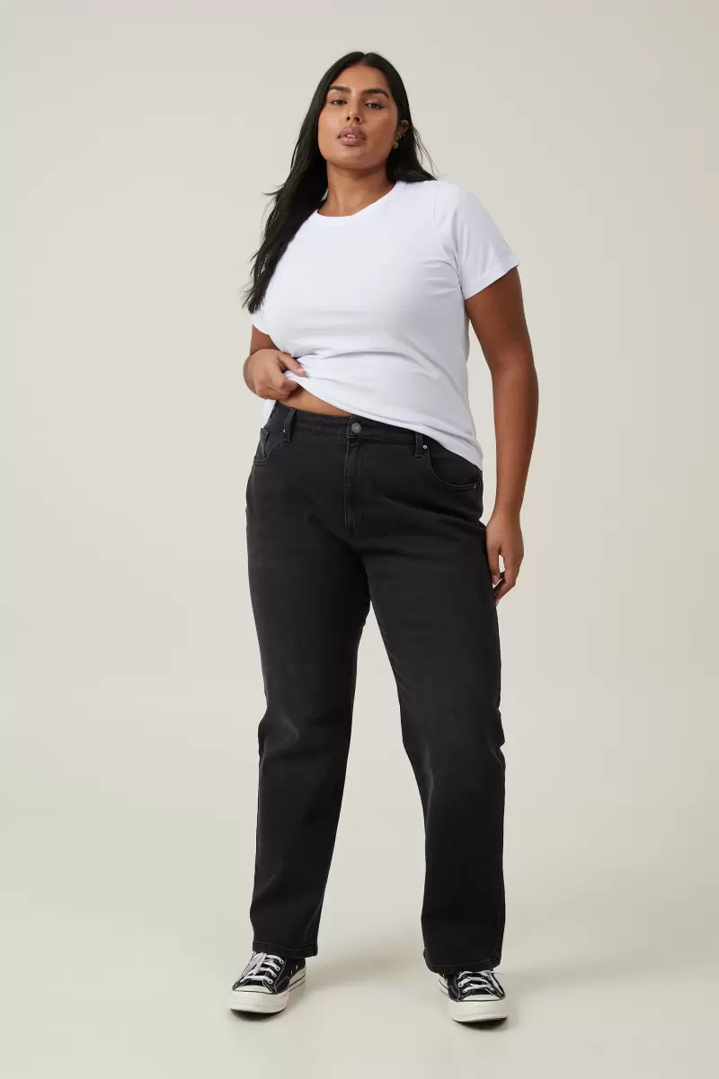 Cotton On Slim Straight Jean Black Pepper Jeans Women Elegant - 3