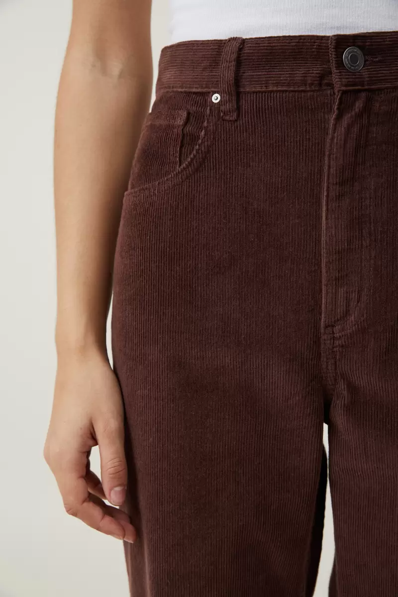 Dark Oak Charming Cord Straight Jean Cotton On Jeans Women - 2