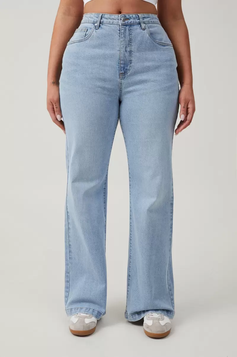 Curvy Stretch Bootcut Flare Jean Women Long-Lasting Bondi Blue Jeans Cotton On - 2