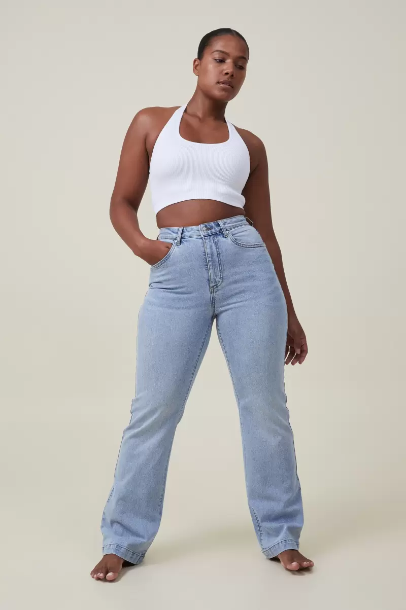 Curvy Stretch Bootcut Flare Jean Women Long-Lasting Bondi Blue Jeans Cotton On - 4