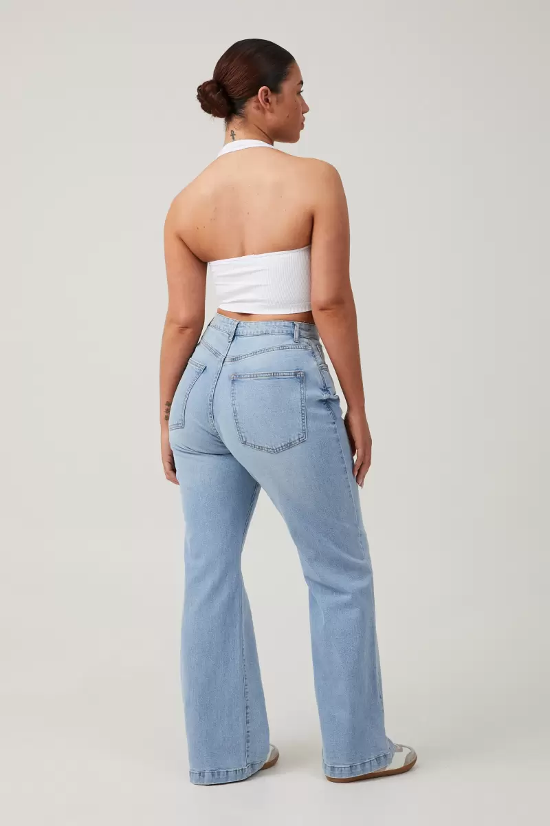 Curvy Stretch Bootcut Flare Jean Women Long-Lasting Bondi Blue Jeans Cotton On