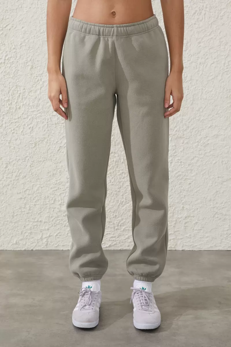 Plush Essential Gym Trackpant Reliable Cotton On Women Dusty Khaki Pants