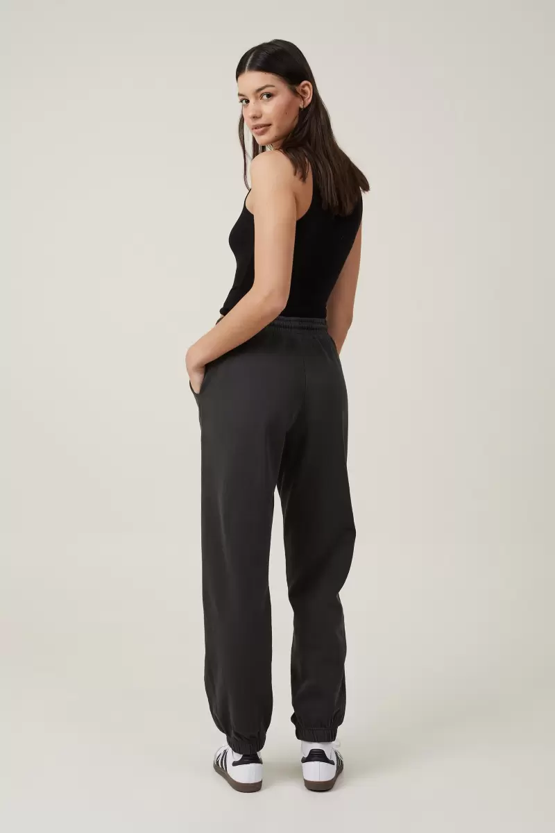 Women Pants Cotton On Washed Black Classic Washed Sweatpant Genuine
