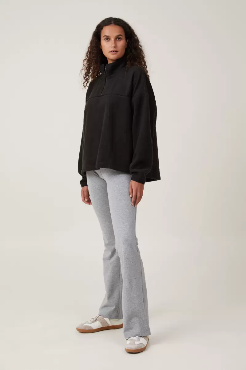 Sweats & Hoodies Cotton On Distinctive Women Black Teddy Fleece Quarter Zip