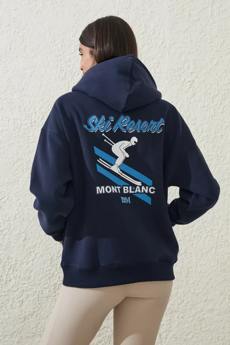 Oceanic Navy/Ski Resort Plush Premium Hoodie High-Quality Cotton On Sweats & Hoodies Women - 1
