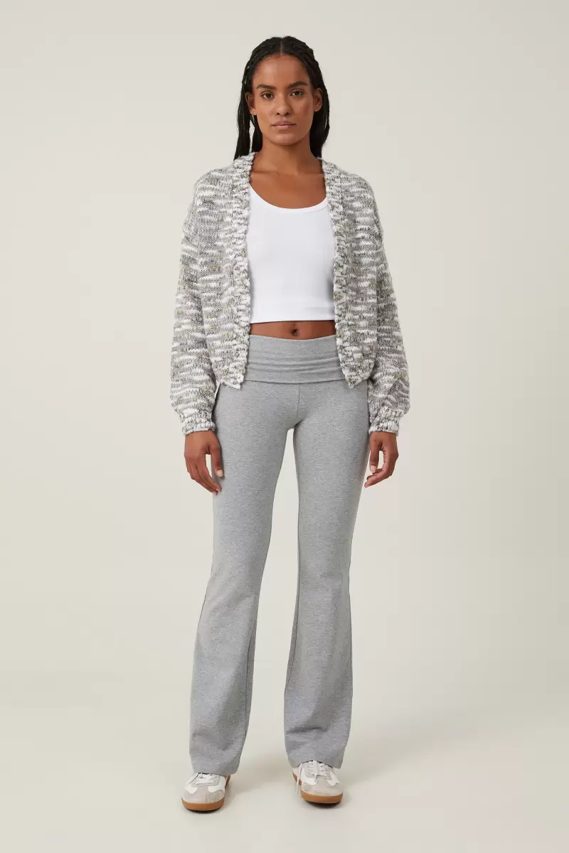 Crop Fleck Cardigan Women Sweaters & Cardigans Timeless Grey Multi Cotton On