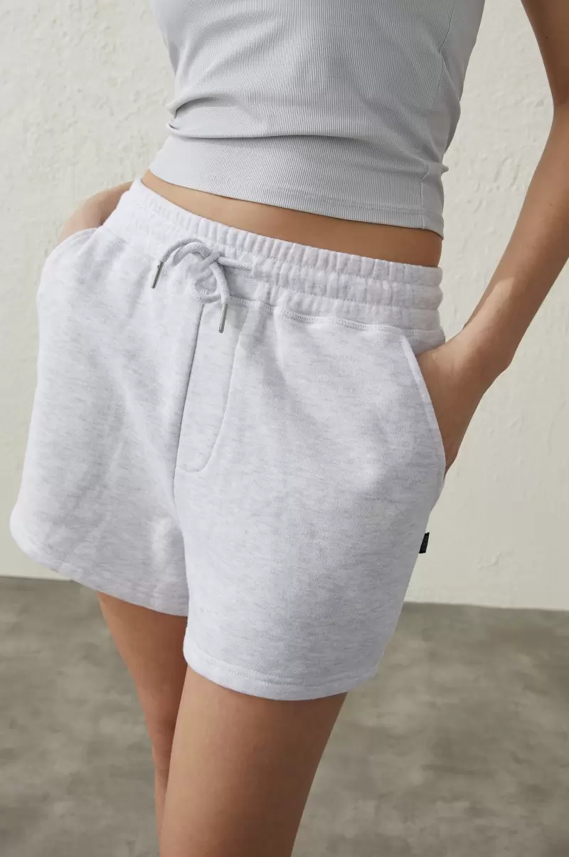 Women Plush Fleece Short Shorts Cotton On Cloudy Grey Marle Versatile
