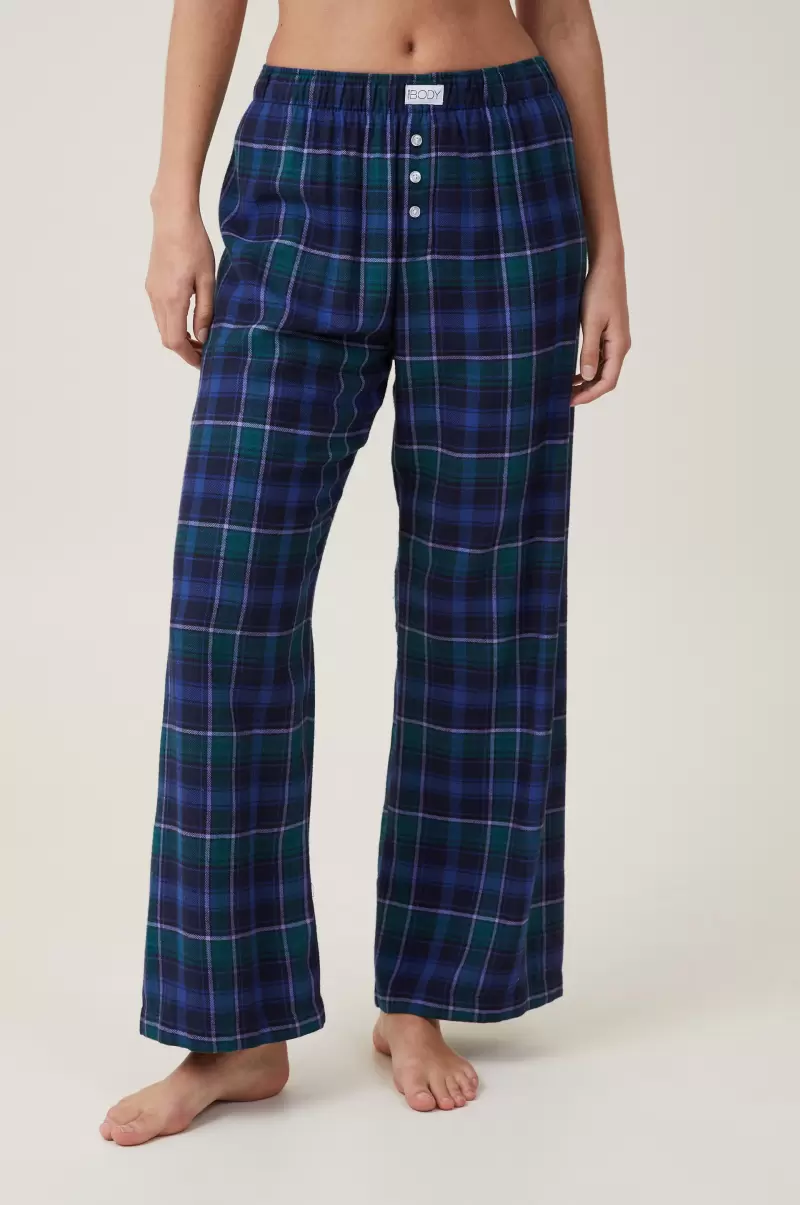 Cotton On Silvie Check Green Flannel Boyfriend Boxer Pant Pajamas Women User-Friendly