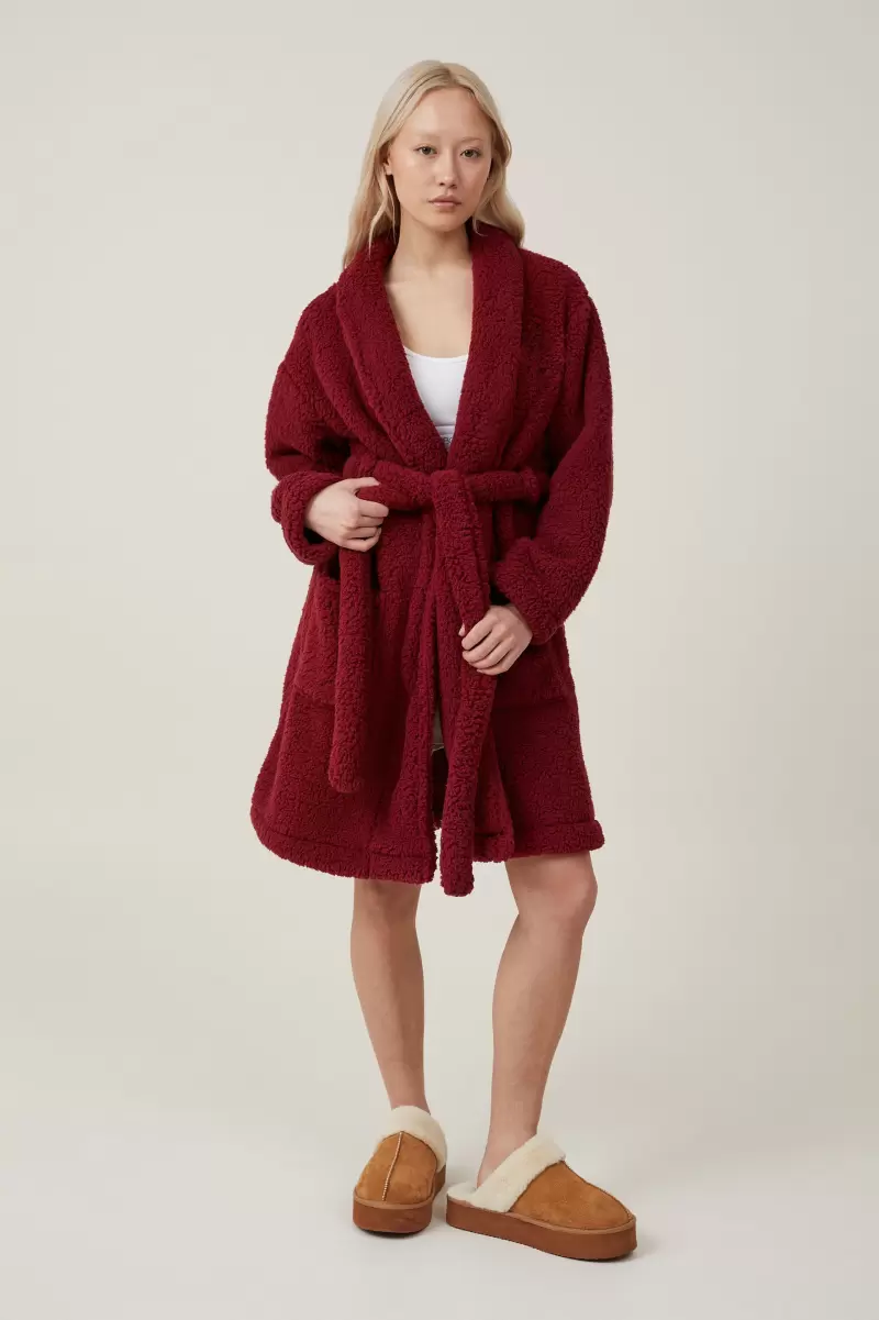 Cotton On The Hotel Body Snuggle Robe Jazzy Red Deal Pajamas Women - 3