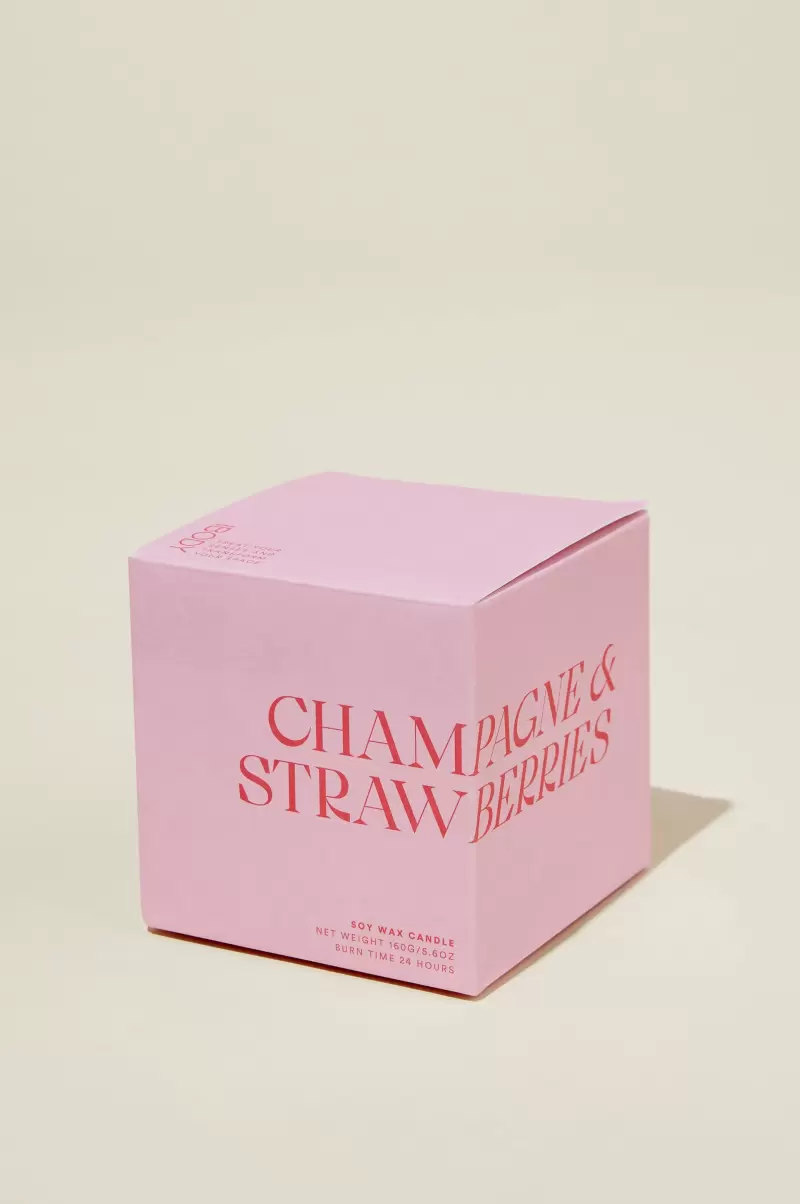 Loungewear Champagne & Strawberries Women Small Scents Candle Cotton On Custom