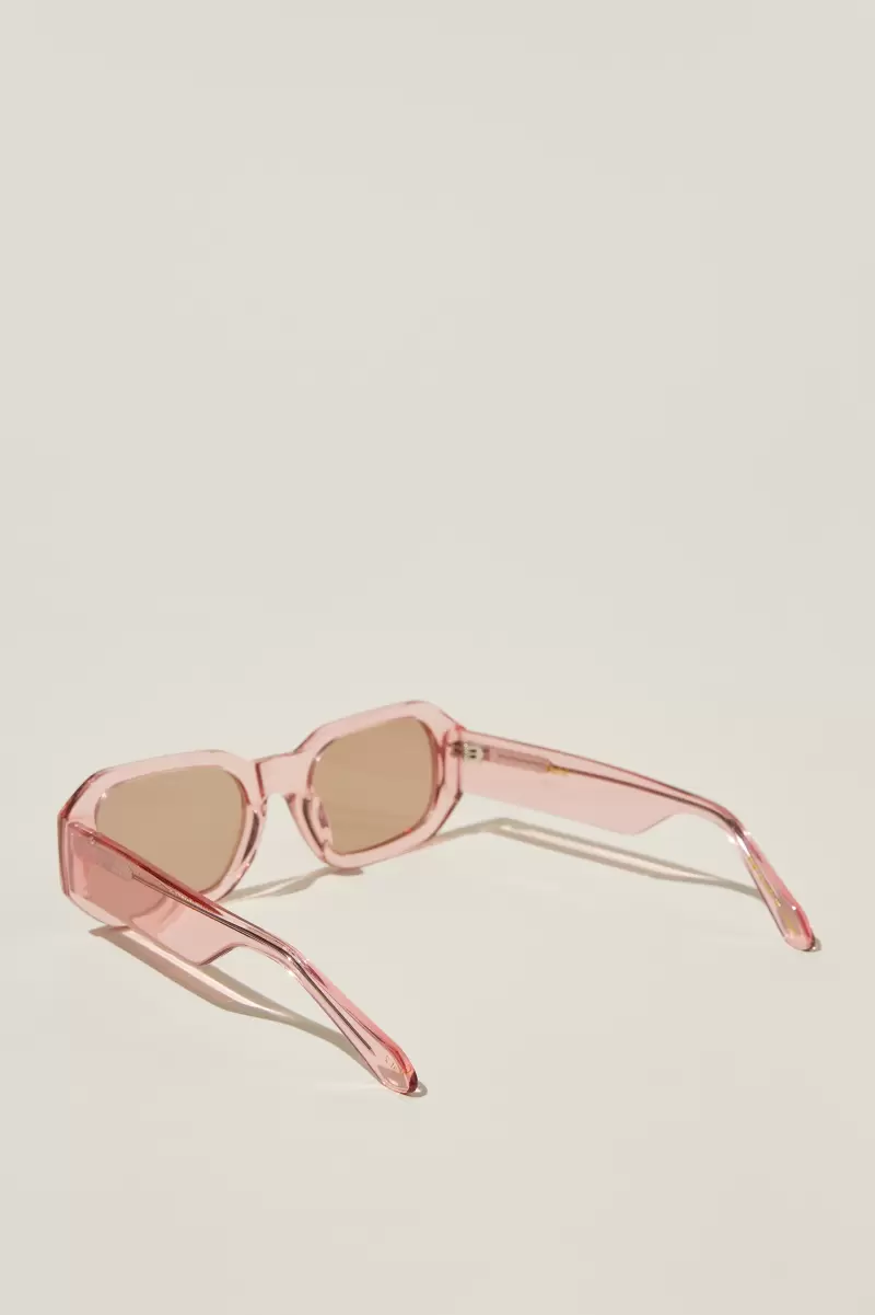 Sunglasses Cotton On Rapid Women Kennedy Square Sunglasses Sunfaded Pink - 1