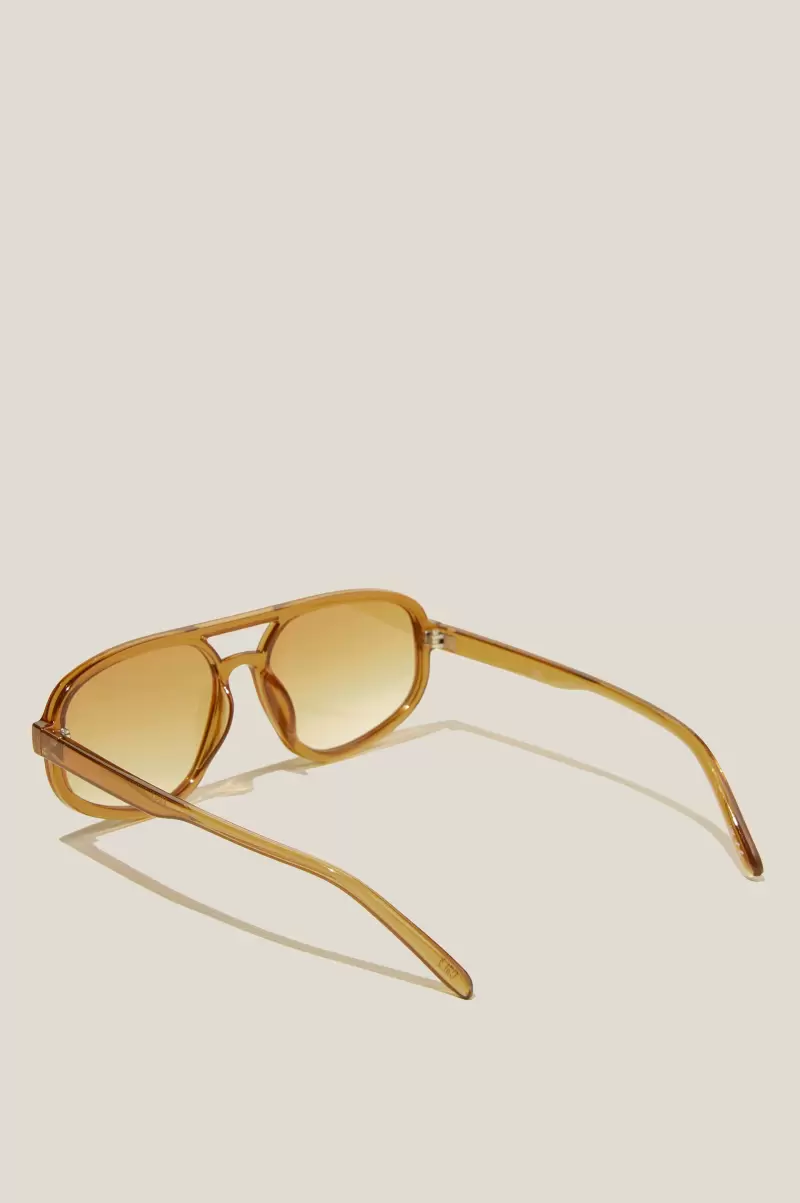 Women Lavish Sunglasses Vintage Golden Ainsley Aviator Sunglasses Cotton On - 1