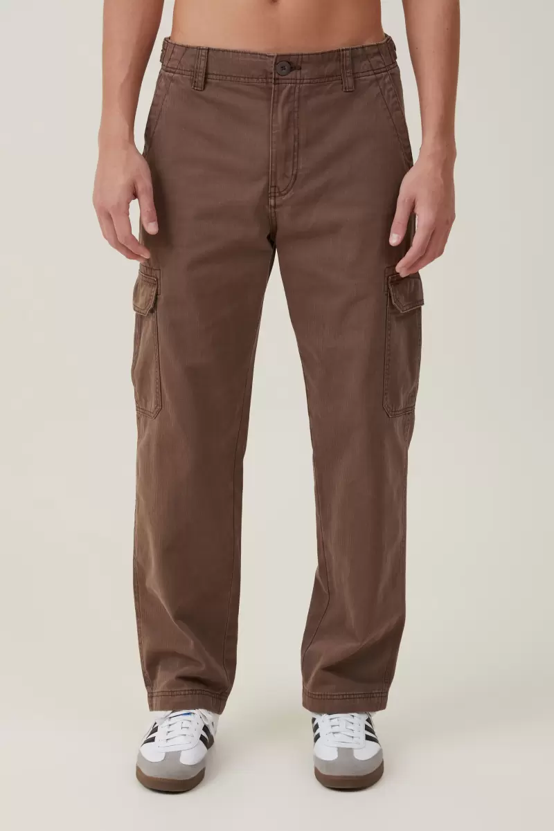 Sleek Pants Vintage Dark Brown Herringbone Men Cotton On Tactical Cargo Pant