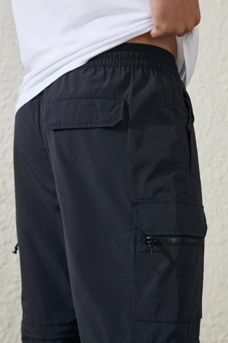 Men Cashback Pants Black Cotton On Active Zip Off Pant - 2