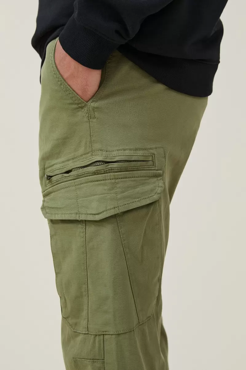 Army Green Cargo Cotton On Urban Jogger Pants Comfortable Men - 2