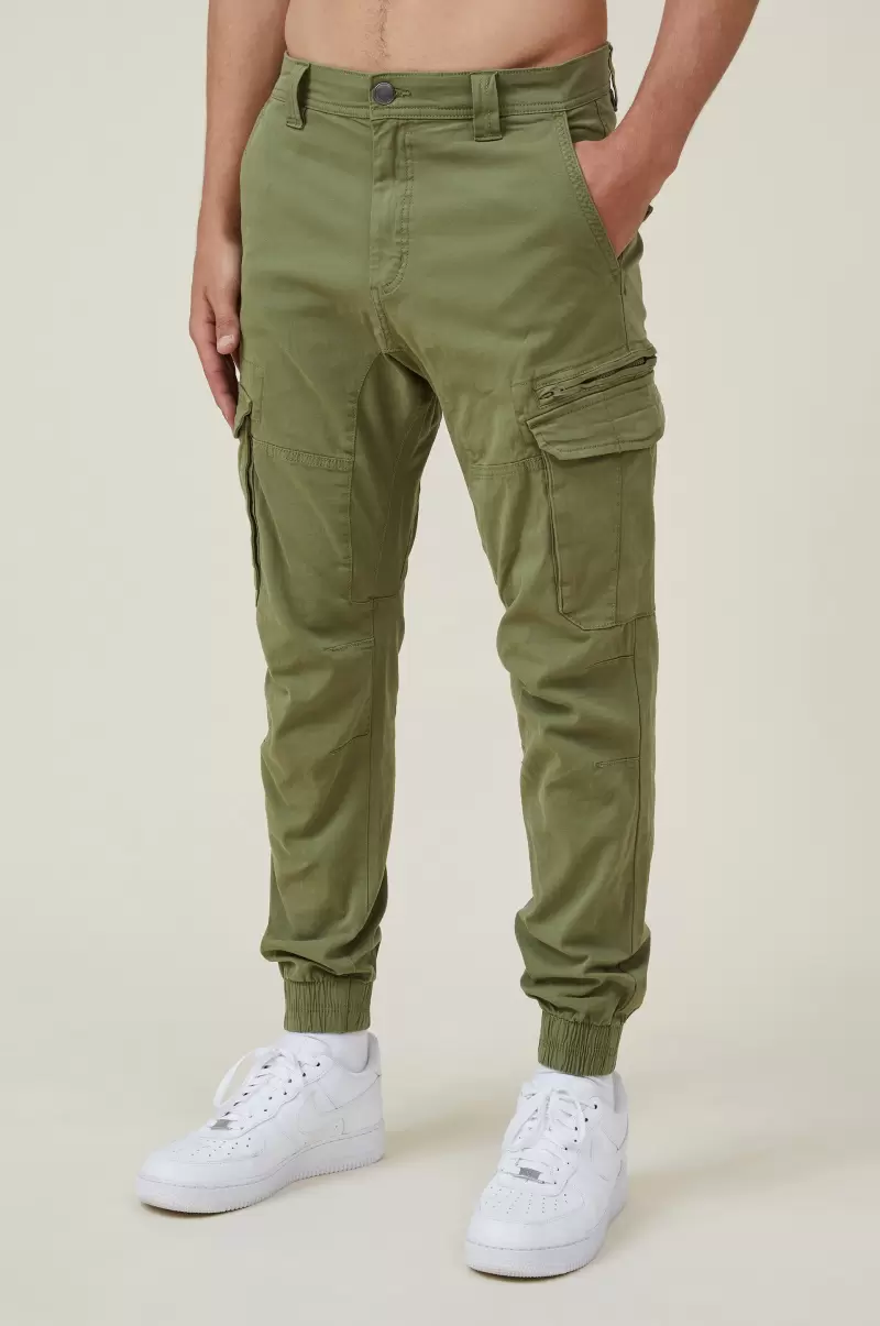 Army Green Cargo Cotton On Urban Jogger Pants Comfortable Men