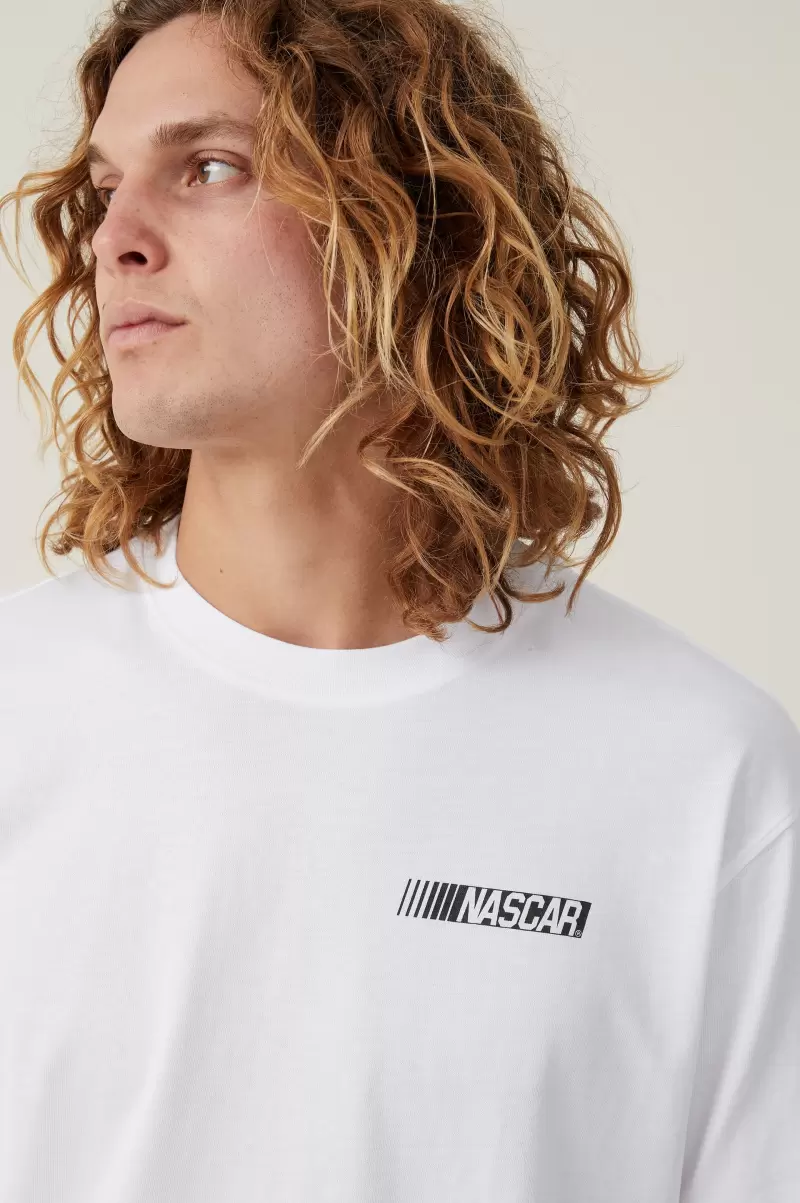 Cotton On Advanced Lcn Ncr White/Original Logo Graphic T-Shirts Nascar Loose Fit T-Shirt Men - 2