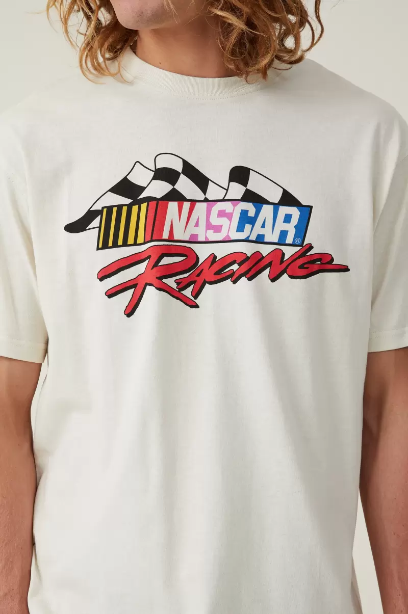 Durable Men Lcn Ncr Bone/Racing Flag Cotton On Graphic T-Shirts Nascar Loose Fit T-Shirt - 2