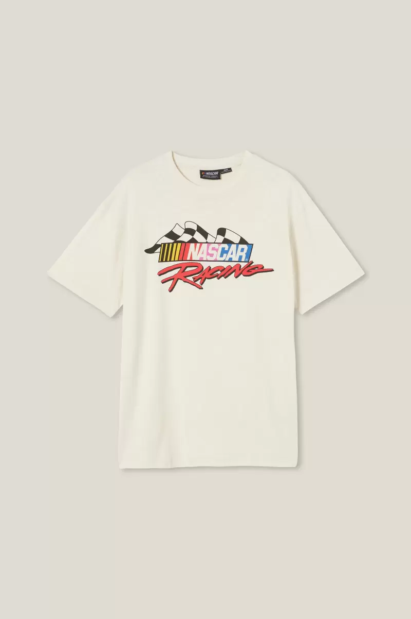 Durable Men Lcn Ncr Bone/Racing Flag Cotton On Graphic T-Shirts Nascar Loose Fit T-Shirt - 3