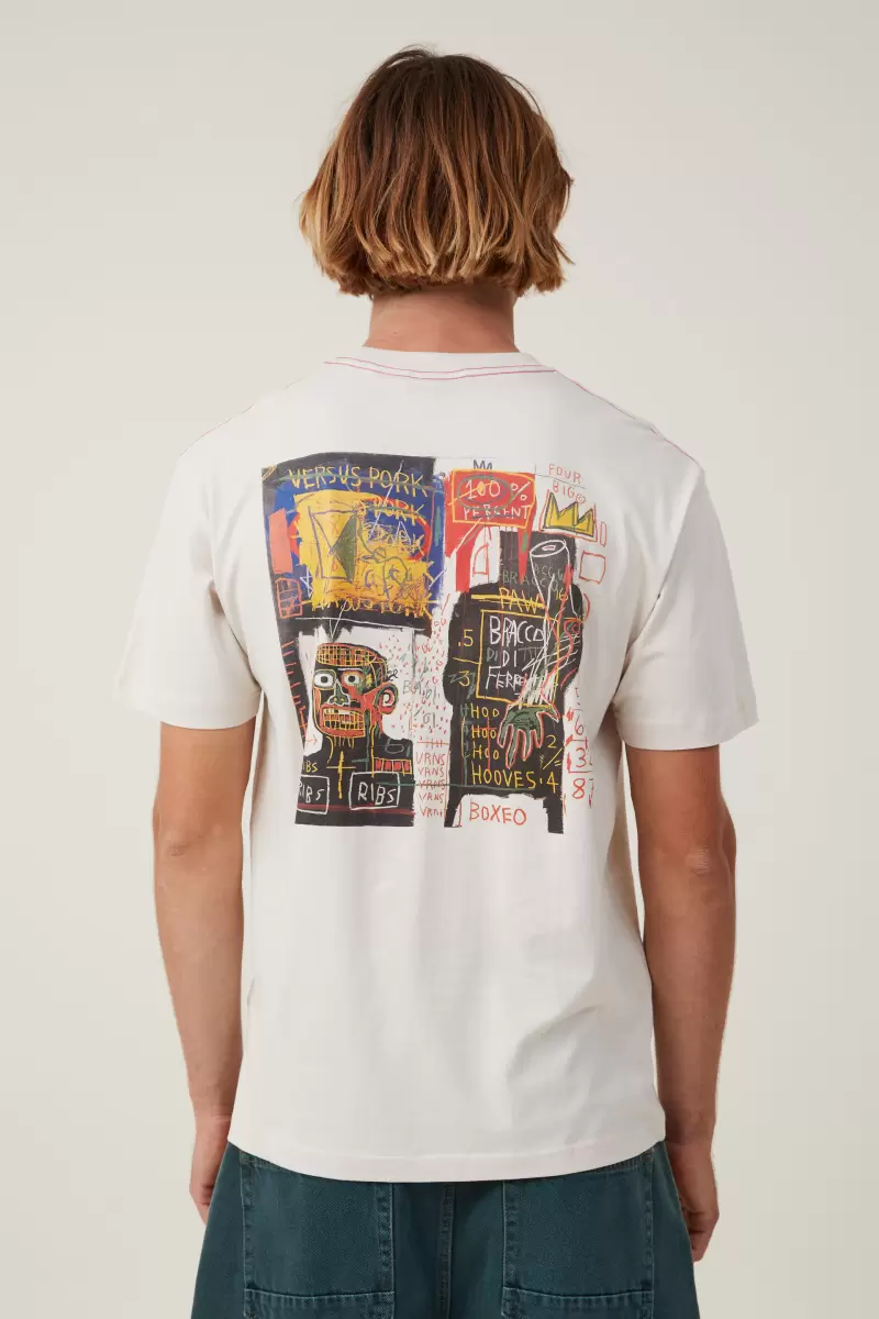 Graphic T-Shirts Cotton On Lcn Bsq Creamshell/The Italian Basquiat Loose Fit T-Shirt Men Refashion - 1