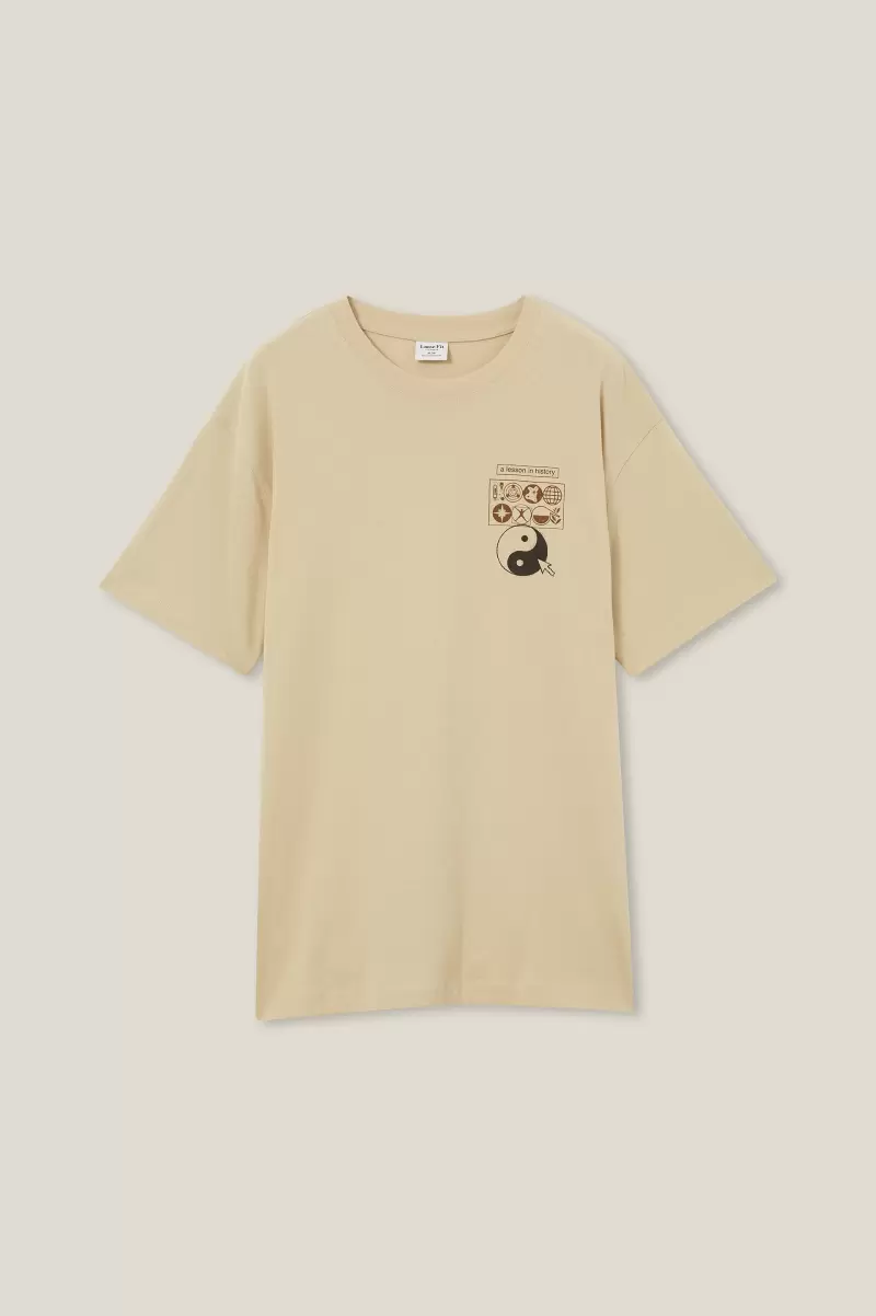 Cotton On Men Convenient Graphic T-Shirts Pearl/Advancements Premium Loose Fit Art T-Shirt - 3