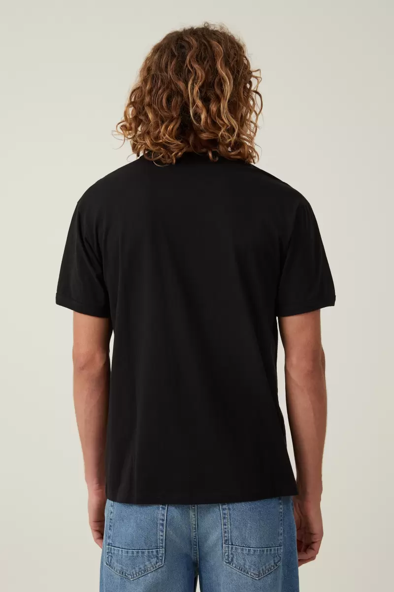 Men Cotton On Loose Fit Art T-Shirt Top Black/Silver Spur Graphic T-Shirts - 1