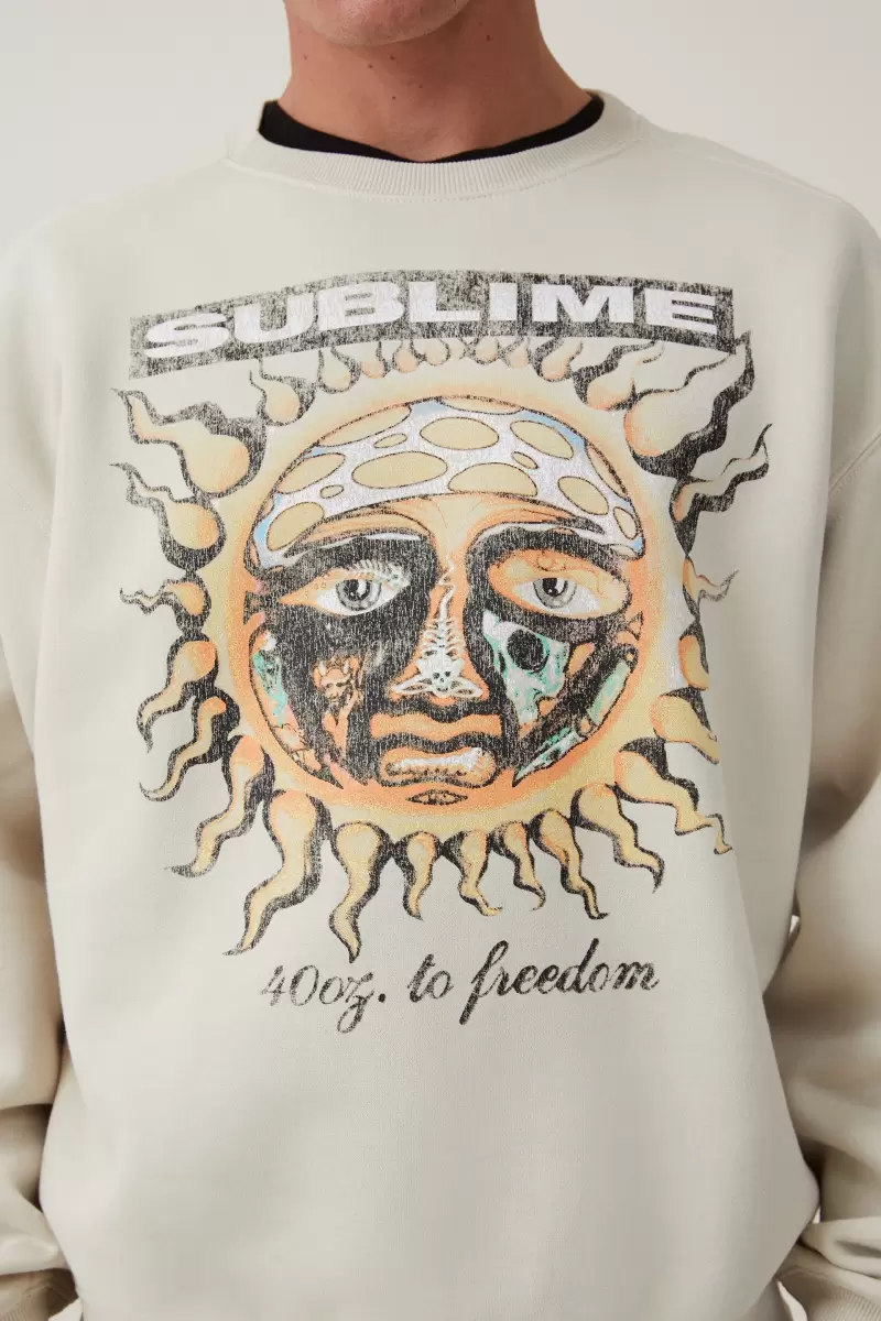 Spacious Cotton On Oversized Music Sweater Lcn Mt Ivory/Sublime - 40Oz Graphic T-Shirts Men - 2