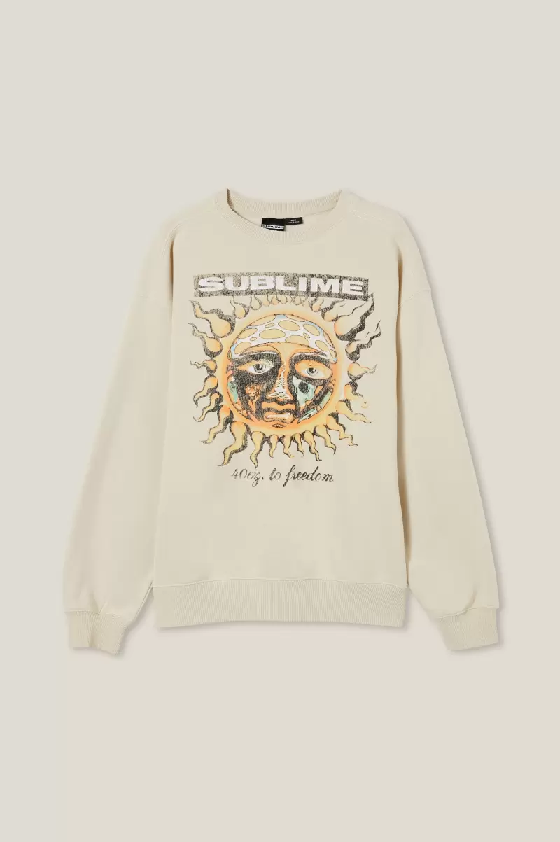Spacious Cotton On Oversized Music Sweater Lcn Mt Ivory/Sublime - 40Oz Graphic T-Shirts Men - 3