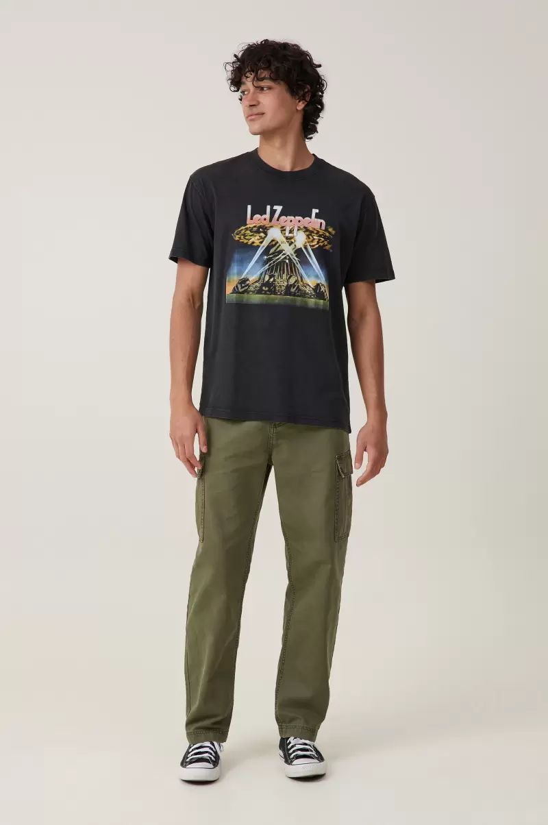 Graphic T-Shirts Men Cotton On Rugged Lcn Pro Black/Led Zeppelin - Overhead Premium Loose Fit Music T-Shirt