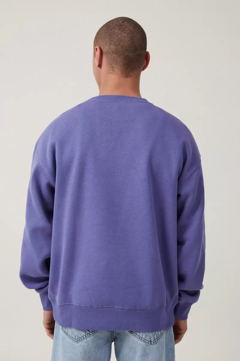 Cotton On Men Oversized Music Sweater Lcn Pro Mazarine Blue/Oasis - Logo Graphic T-Shirts Premium - 1