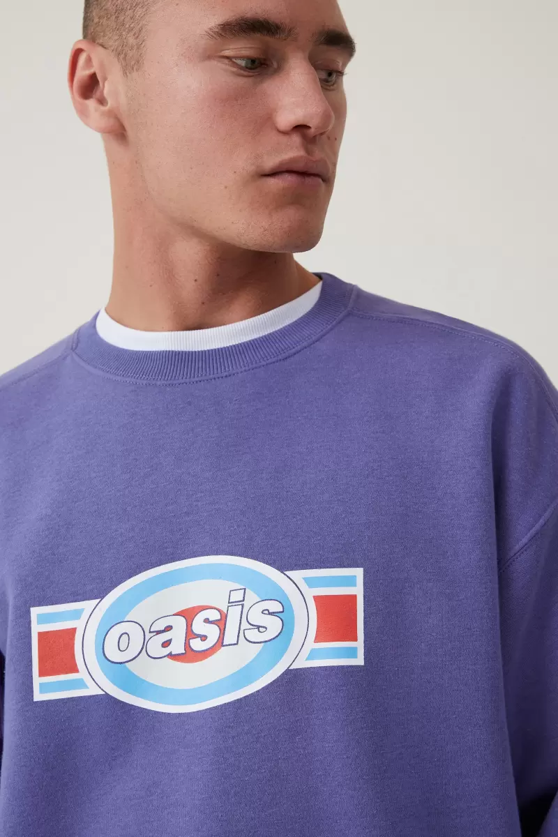 Cotton On Men Oversized Music Sweater Lcn Pro Mazarine Blue/Oasis - Logo Graphic T-Shirts Premium - 2