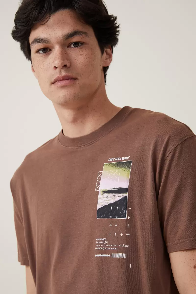 Graphic T-Shirts Cotton On Brunette/Far And Wide Men Ergonomic Premium Loose Fit Art T-Shirt - 2