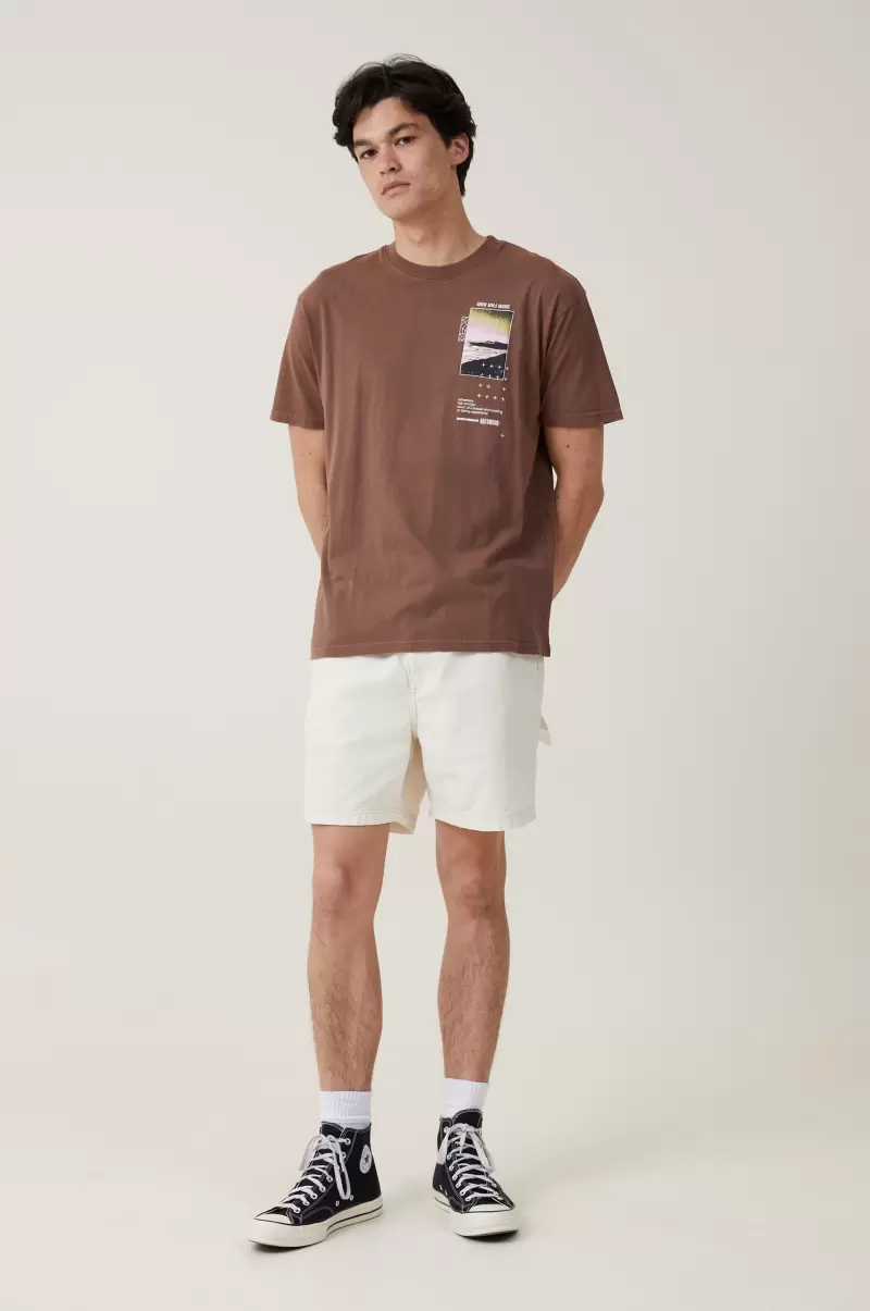 Graphic T-Shirts Cotton On Brunette/Far And Wide Men Ergonomic Premium Loose Fit Art T-Shirt