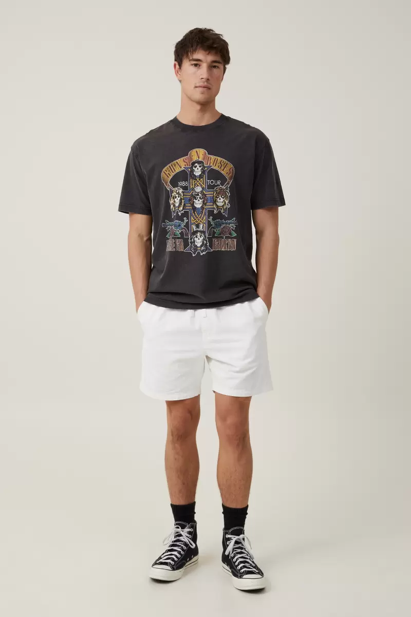 Lcn Bra Washed Black/Guns N Roses - 1988 Tour Graphic T-Shirts Premium Loose Fit Music T-Shirt Men Resilient Cotton On