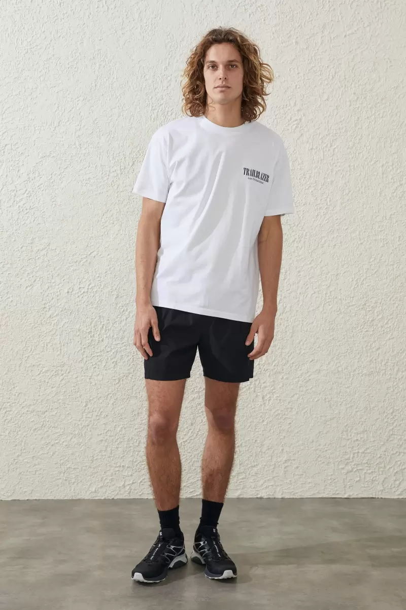 Active Icon Tee White / Trail Blazer Cotton On Men Graphic T-Shirts Money-Saving