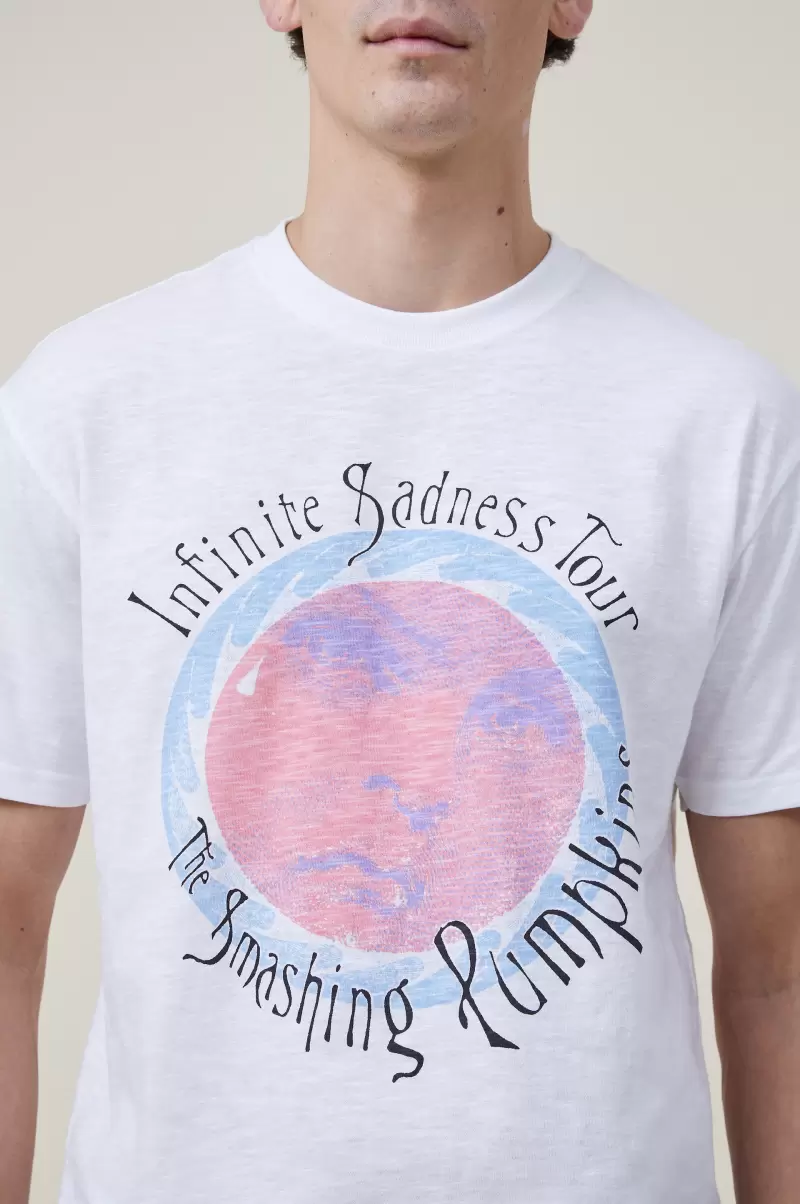 Sale Loose Fit Music T-Shirt Men Lcn Mt White/Smashing Pumpkins - Infinite Sad Graphic T-Shirts Cotton On - 2