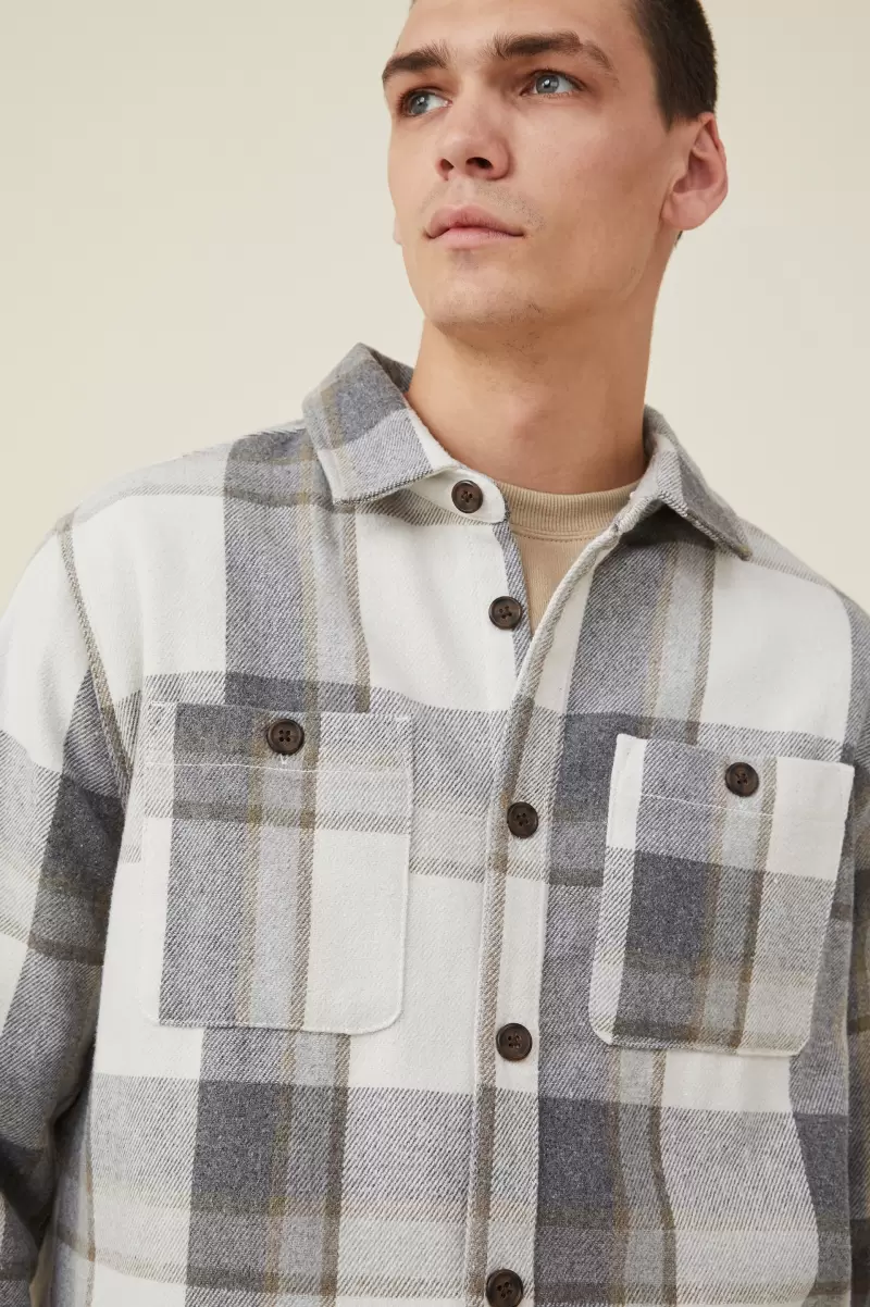 Off White Check Uncompromising Heavy Overshirt Cotton On Men Jackets - 2