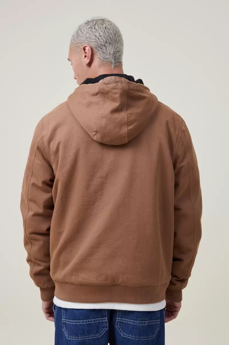Cotton On Men Tobacco Jackets Ignite Hooded Carpenter Jacket - 1