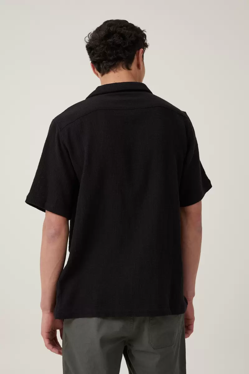 Shirts & Polos Washed Black Men Palma Short Sleeve Shirt Sale Cotton On - 1
