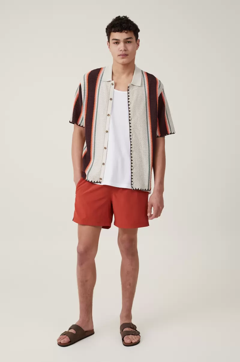 Men Innovative Cotton On Shirts & Polos Pablo Short Sleeve Shirt Stone Vert Stripe